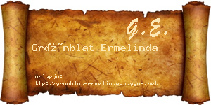 Grünblat Ermelinda névjegykártya